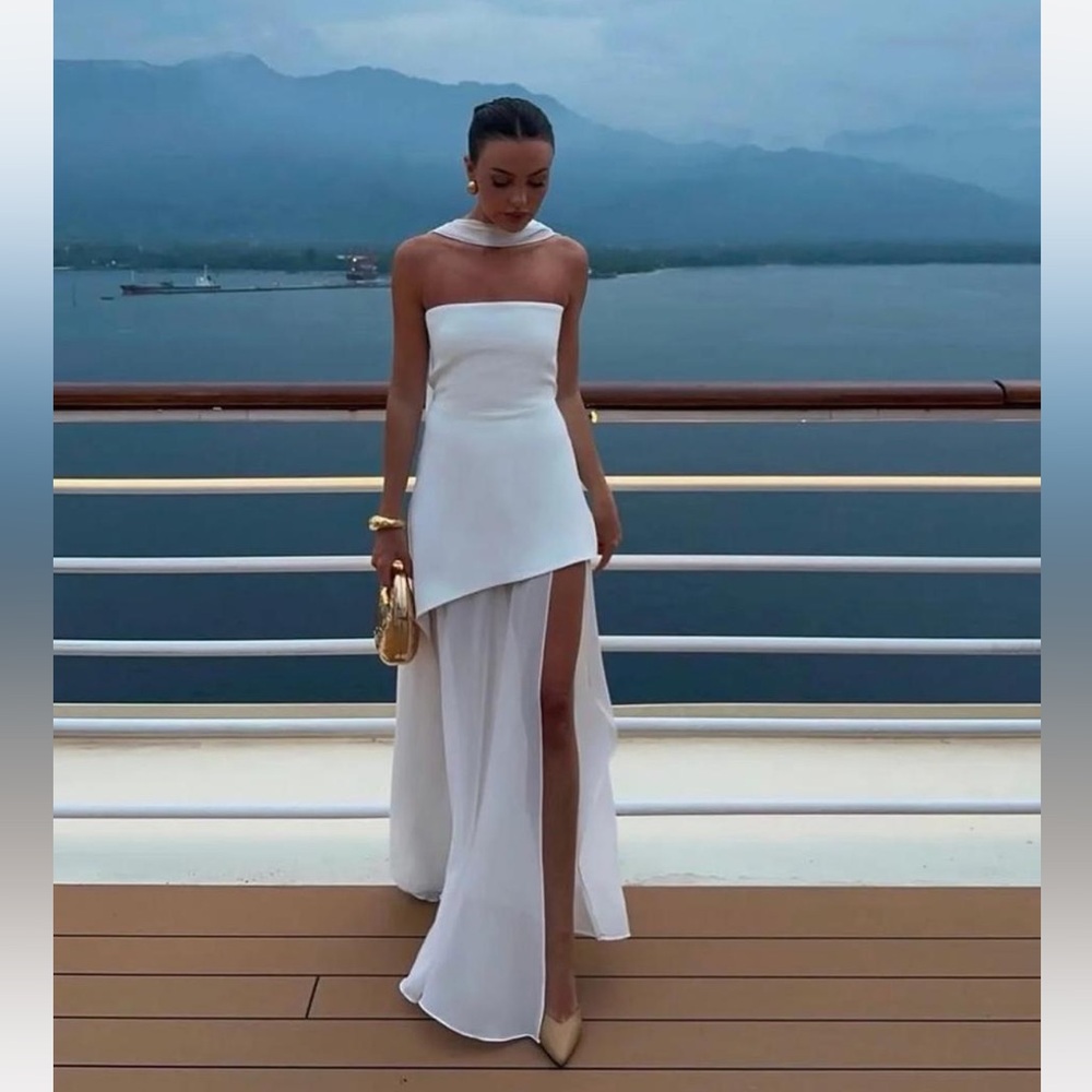 Matters Elegant White Strapless Dress